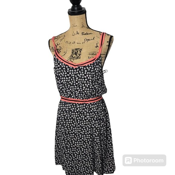 Max & Mia Black White Rose Floral Cottagecore Whimsi Dress - Picture 1 of 13